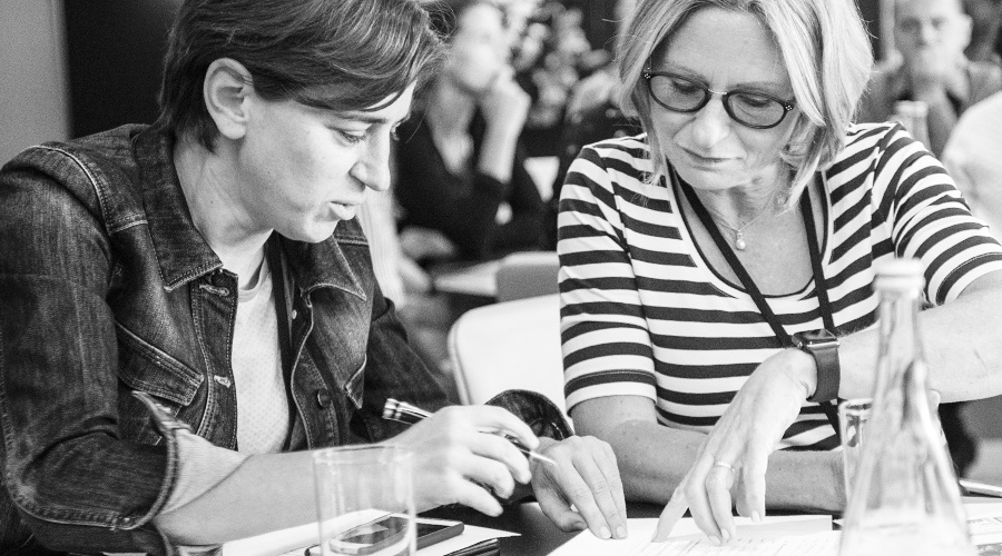 Head of Visitor Research Helen Lindsay (right) with Marina Plessas at a Bowen Craggs Conference